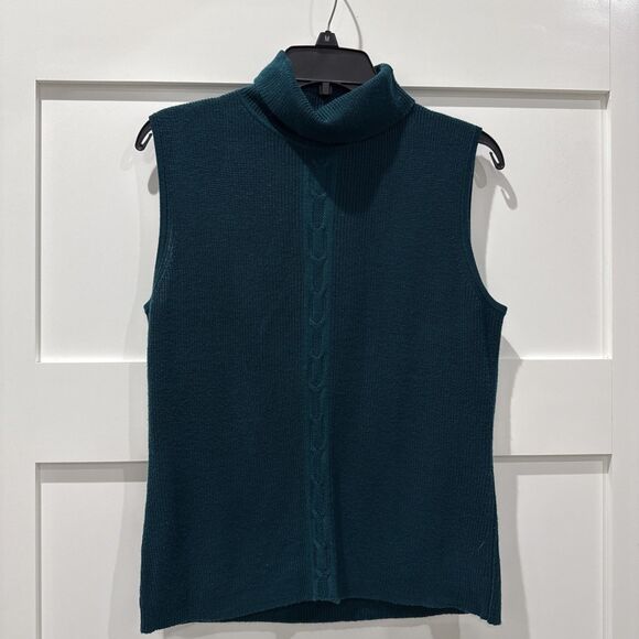 Women R.Q.T Green Textured Sweaters  Sleeveless Casual Work Size PL - Picture 1 of 7